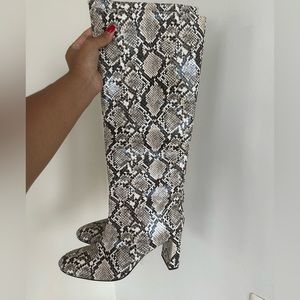 Zara Faux Snakeskin Boot